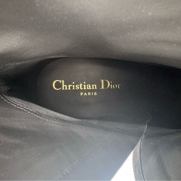 Christian Dior D-Fiction Leather Heeled Ankle Boot Noir Black Size 8.5 - Picture 13 of 16